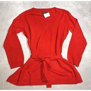 New York & Co Red Sweater With Waist Tie Size XL